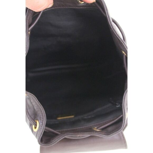 Bloomingdale's BROWN GENUINE LEATHER FLAP BACKPACK SHOULDER BAG HANDBAG PURSE - Picture 10 of 15